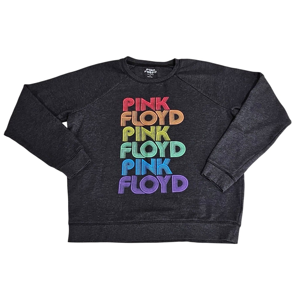 Lucky Brand Pink Floyd Rainbow Graphic Sweatshirt Charcoal‎ Grey Womens Medium